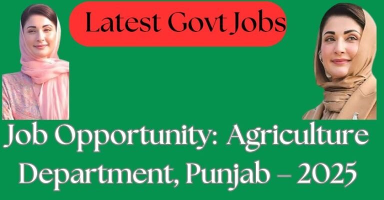 Job Opportunity: Aya at Agriculture Department, Punjab – 2025