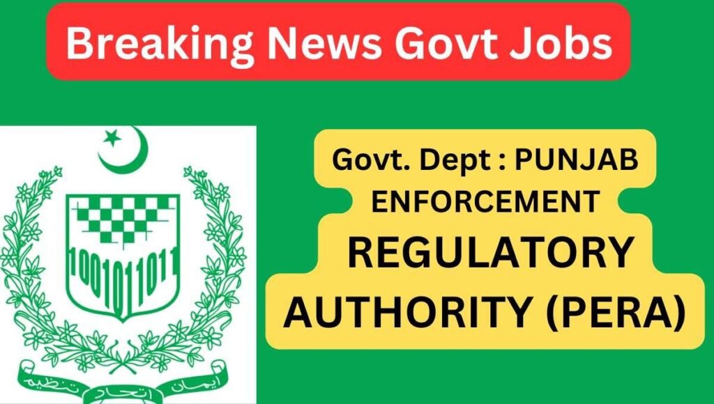 Govt Jobs Punjab Enforcement and Regulatory Authority (PERA) in 2025: IT Resident Engineer